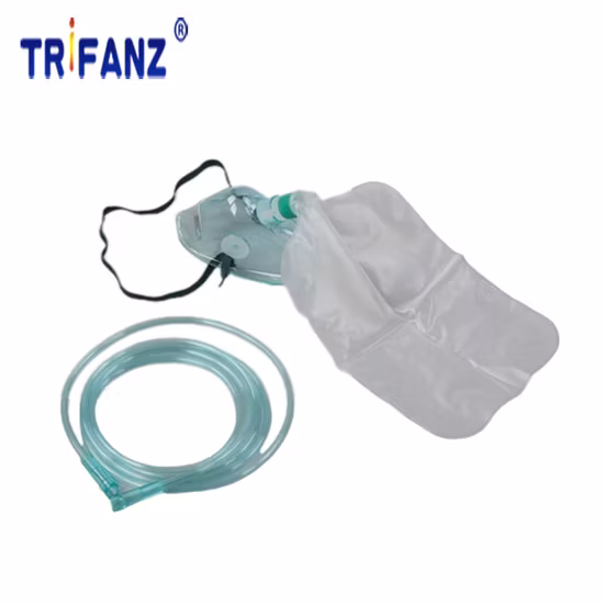 Single Use Disposable Oxygen Mask Medical Mask Oxygen Face Mask for Adult with Tubing ISO13485
