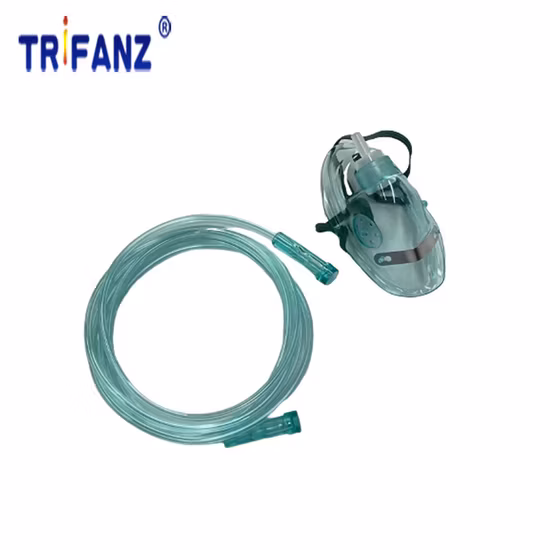 Single Use Disposable Oxygen Mask Medical Mask Oxygen Face Mask for Adult with Tubing ISO13485